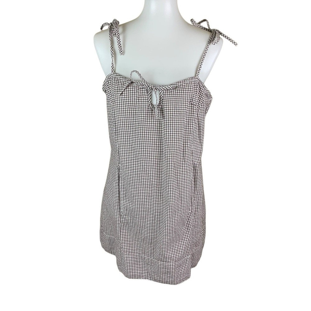 Free People Black and White Gingham Mini Dress